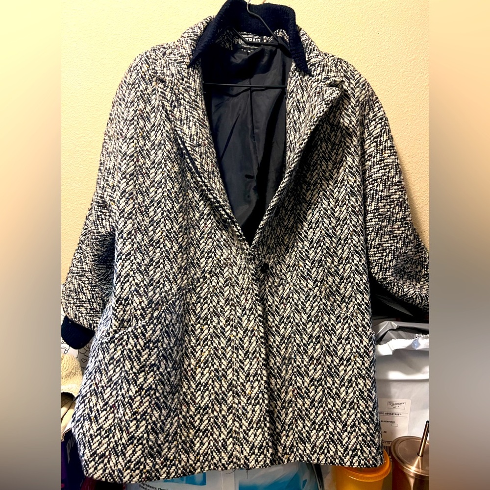 Vintage 90’s Portrait oversized wool‎ Jacket/Coat Womens